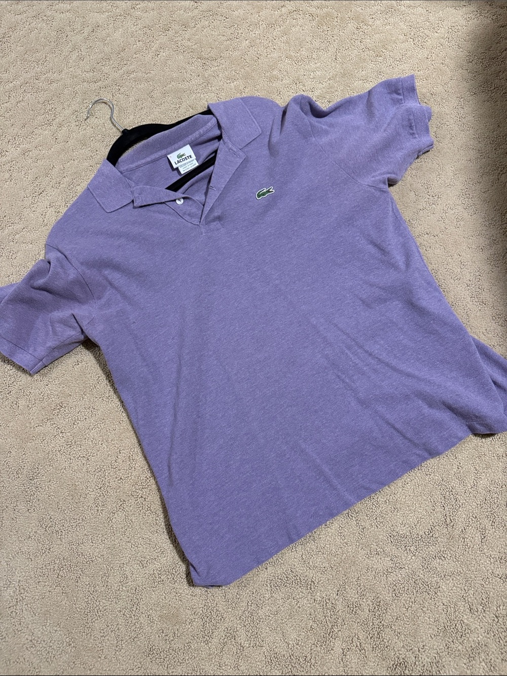 Lacoste Men's Lavender Short-Sleeve Polo Shirt